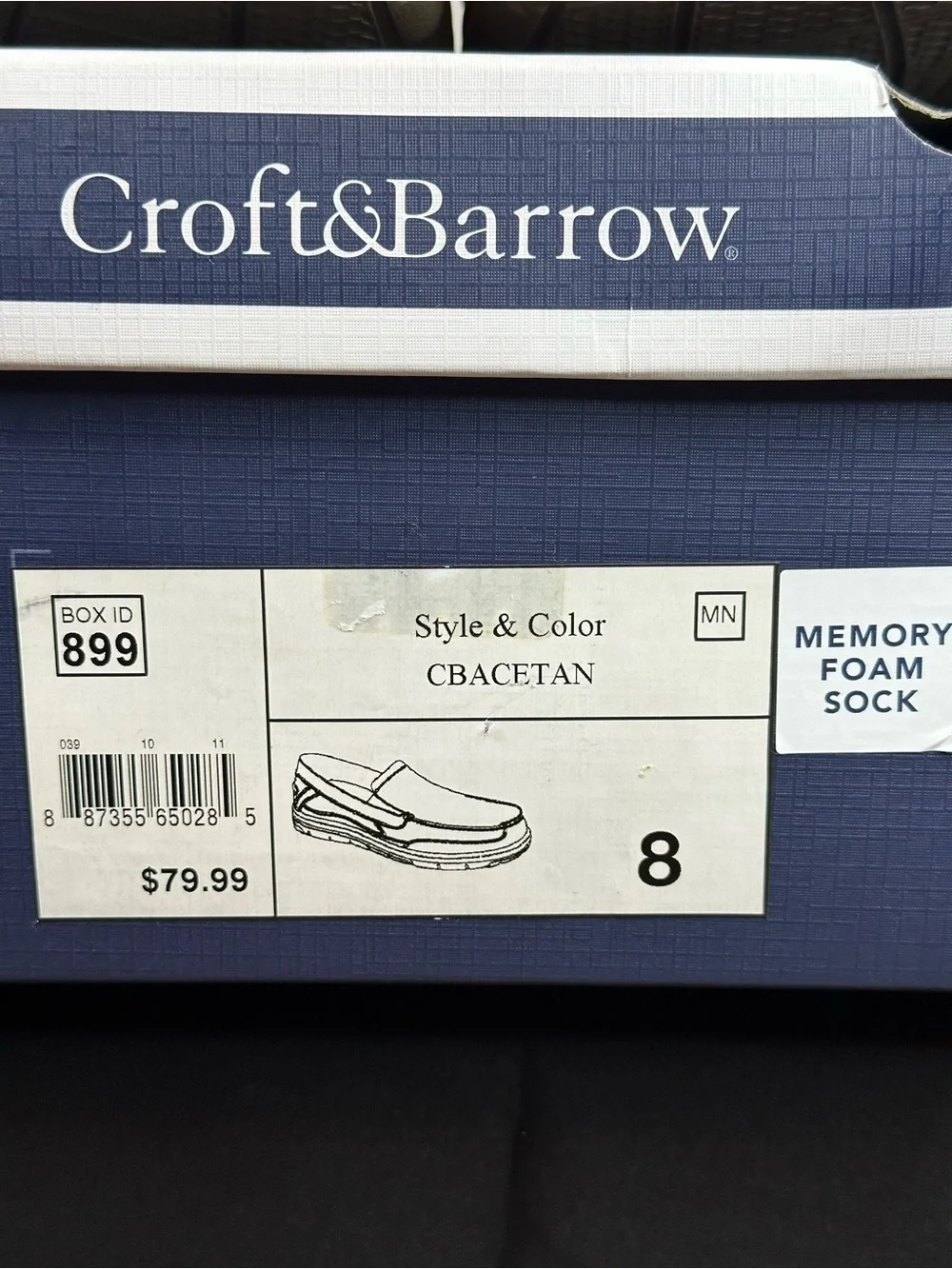croft & barrow Tan Leather Slip-On Men's Loafers, memory foam, size 8
